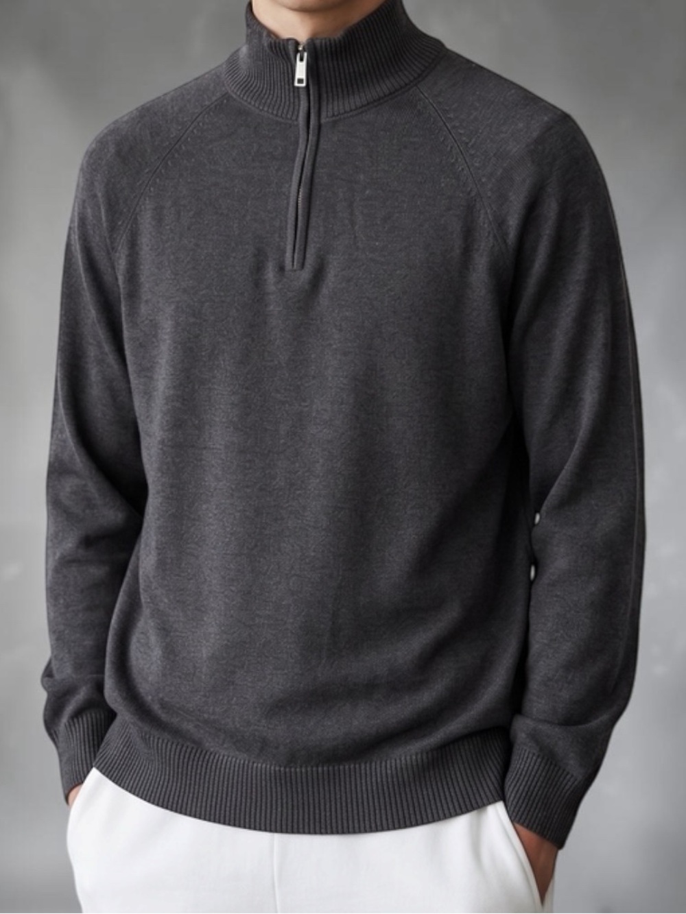 Covington Men's Cabincore Charcoal Half-Zip Cotton Sweater XXL